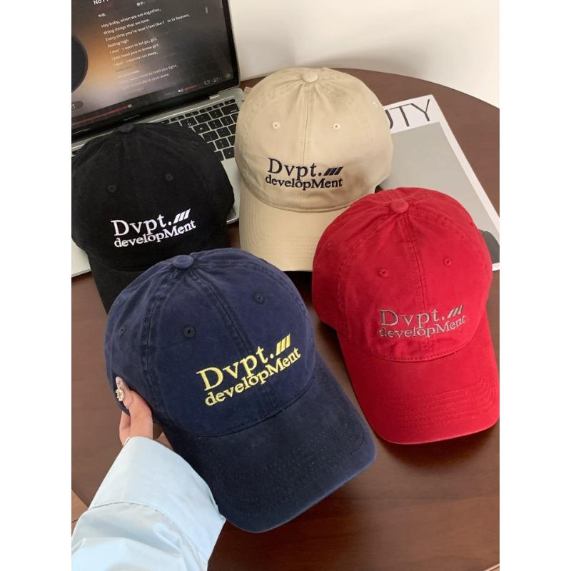 25 Early Autumn New Street Tide Brand Letter Baseball Cap Embroidery Female Big Head Circumference Showing Face Small Cap Tide