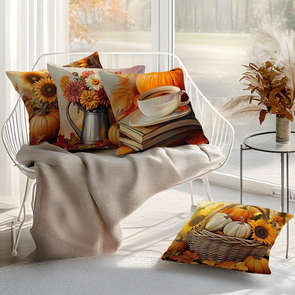 Herbst Erntedank Kürbis Kissen Kissenbezug Polyester Kissenhülle Zierkissen Kissenbezug Heim Sofa Dekor