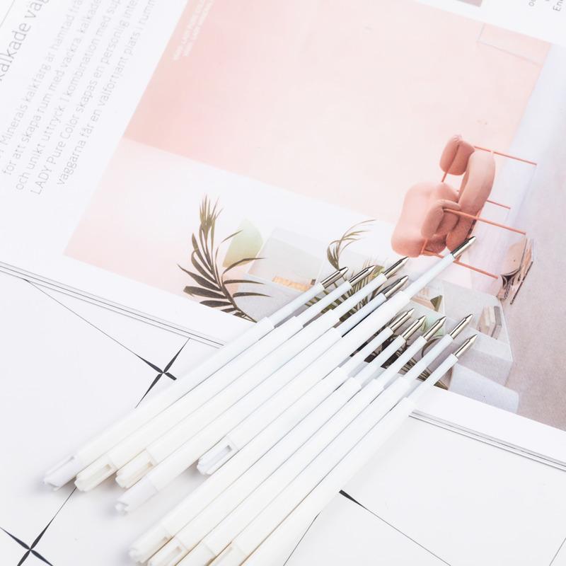 1.0mm 10 Stück/Set Druck Metall Gelstift Kugelmine Büro Unterschrift Stifte Blau Schwarze Tinte Büro Schule Schreibwaren Schreibbedarf