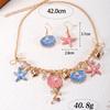 Shell starfish shape necklace stud earrings are fresh, sweet and cute, exquisite trend jewelry set