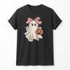 Pink Bow Ghost T-Shirt, Halloween Girl Shirt, Halloween Ghost Shirt, Cute Ghost
