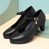 Platform Pumps Soft Leather Elegant Women's Shoes Model Walking Shoes Women Thick Soled Career Work High Heels Round Toe Shoes