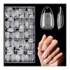 [Large Capacity of 510 Sheets | 15 Sizes To Choose From] QIEK Ultra-thin Nail Tips Sanded Natural Fit False Nails for Practice Salon Use Self-nail