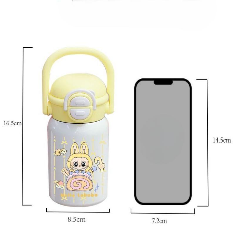 Cute Portable Handle Water Cup, Children's Insulated Cup, Special Straw Cup for Boys, Girls and Students To Go To School