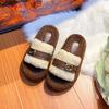 2025 new wool shoes women's winter wear soft-soled slippers lamb wool belt buckle velvet warm women's shoes