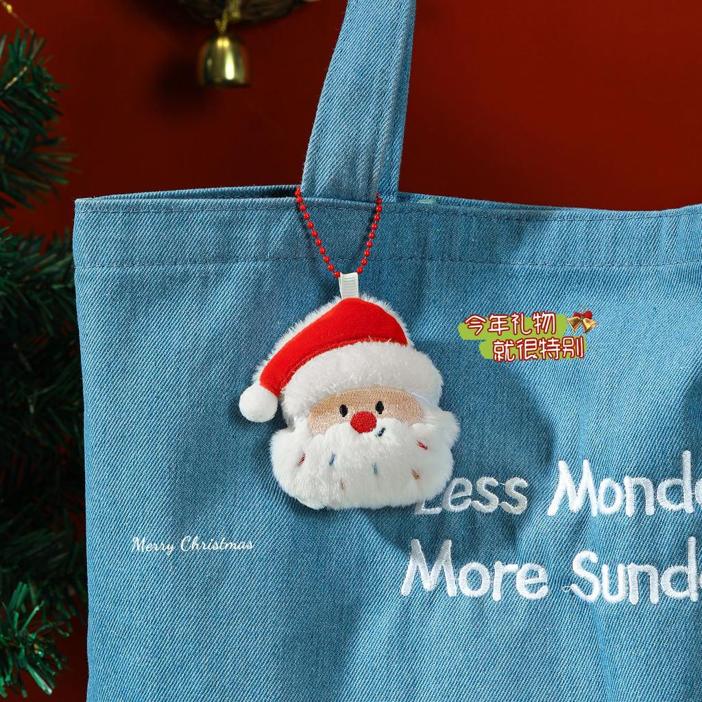 Cute Plush Toy Christmas Decoration Christmas Tree Pendants Santa Claus Cartoon Doll  Plush Keychain Xmas Party Ornament toys