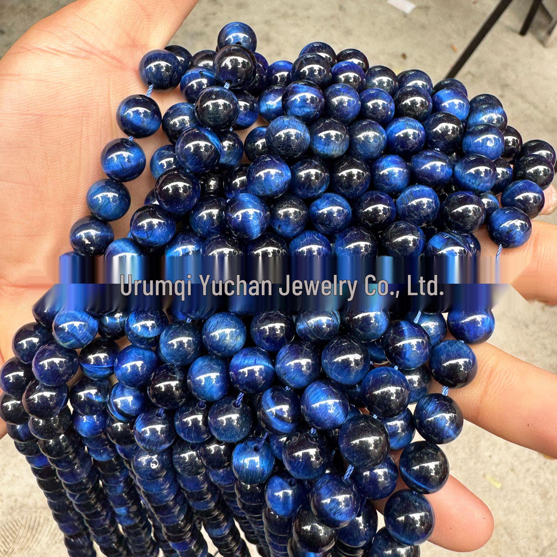 5A Natural Tiger Eye Stone Round Beads in Green, Blue, and Purple for DIY Beading