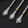 1Pcs Drinking Straw Yerba Mate Tea Spoon Drinkware Stainless Steel Reusable Straws Metal Washable Tea Filter Cocktail Drinkware Bar