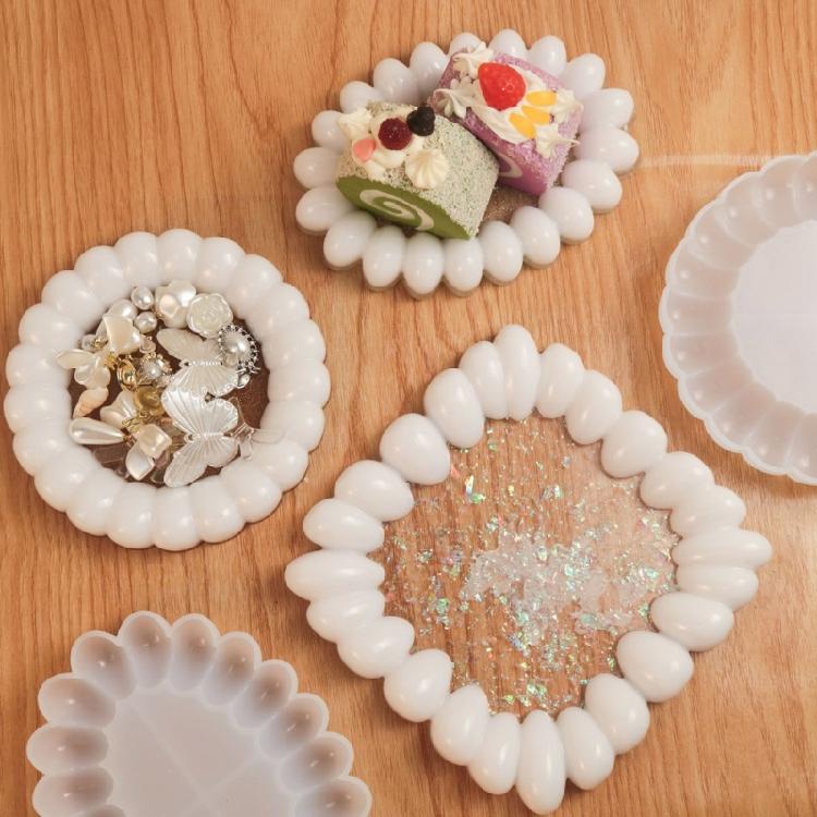 Jewelry Tray Mold Silicone Mould Multishaped Jewelry Dish Molds Bubble Coaster