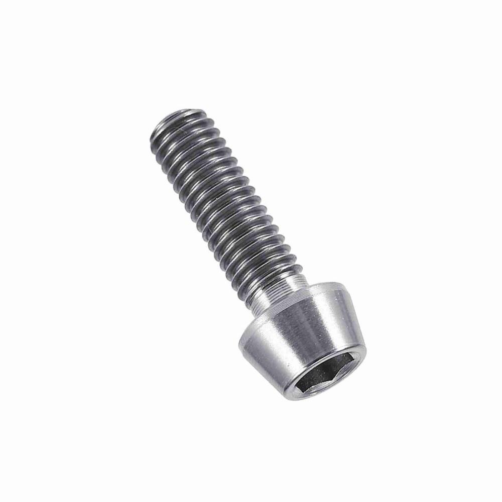 1pc M6x16/20mm Tapered Head Screw Titanium Alloy with Washer Conical Bolt Lightweight Hexagon Cone Hex Screws for Mountain Bike