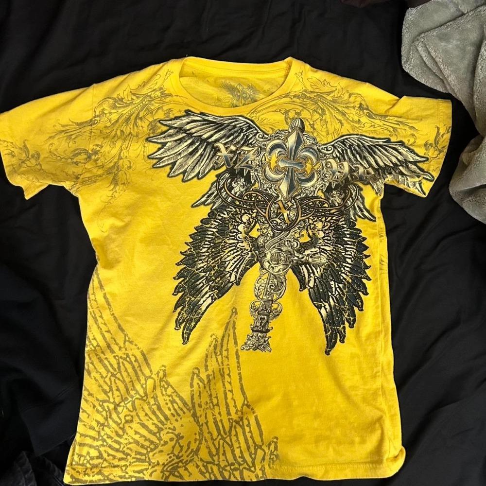 Retro Angel Wing Men Short Sleeves Harajuku High Street American Fashion T-shirt Man Women Summer Tops