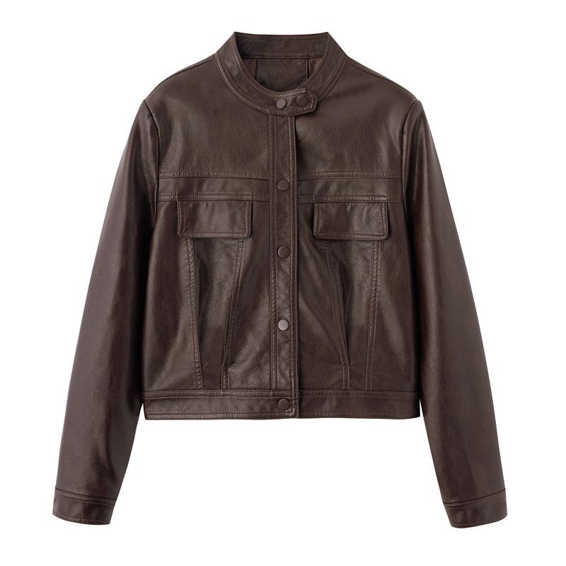 Women's High-End Lambskin Leather Jacket - 2025 Spring/Autumn Short Versatile Coat