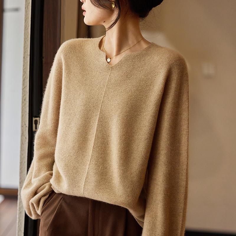 Dámský kašmírový svetr Kašmír Qinghe 30% kašmír 70% vlna podzimní a zimní pulovr hřejivý a módní