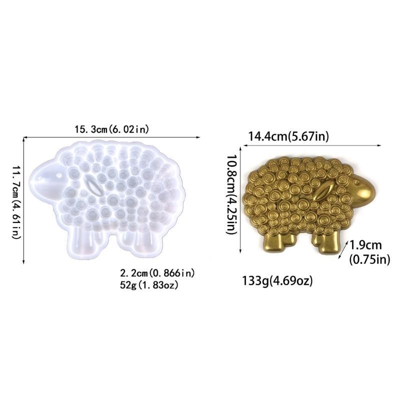 652F Artistic Sheep Gypsum Silicone Molds for Creative Workshops Resin Mould