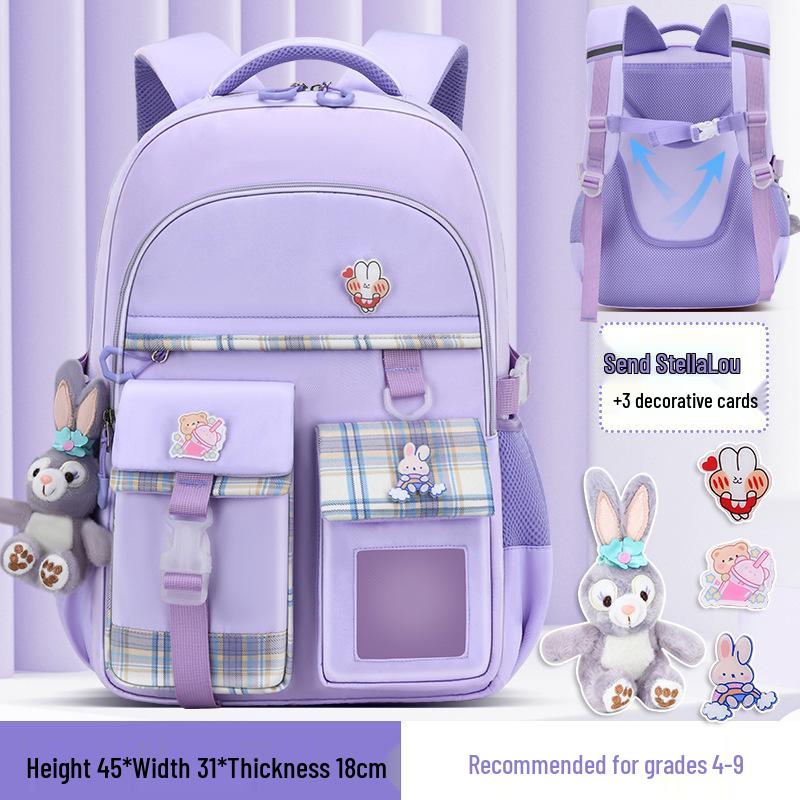 Rucksack mit großem Fassungsvermögen und Rückenschutz für Mädchen - Leichter Doppelschulter-Schulrucksack