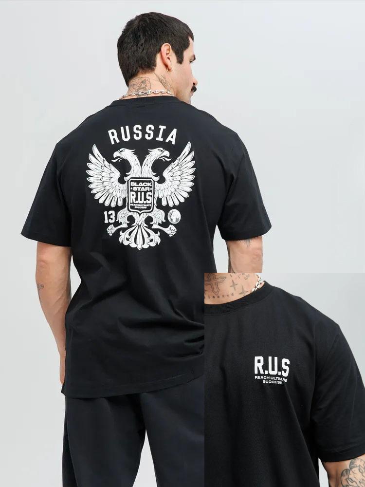 

Summer Tshirt with Americanstyle Print Short Sleeve Trendy Brand Popular on Instagram Pure Cotton Loose Round Neck Top 4XL
