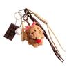 Kawaii Bowknot Puppy Doll Keychain Y2K Plush Doll Keyring Braided Rope Key Holder Women Bag Pendant Bag Key Accessories