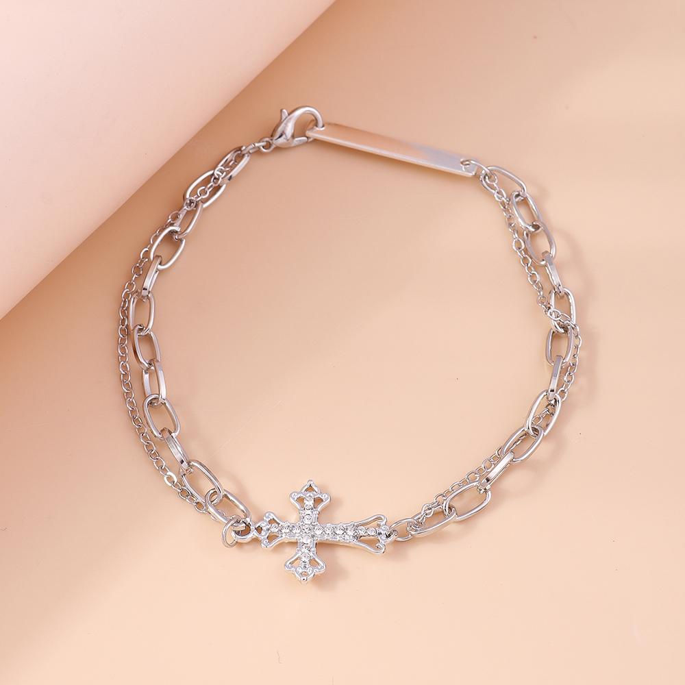 Fashion Gold Silver Color Cross Anklets Crystal Ankle Bracelet Chain Women Girls Party Holiday Jewelry Gift