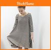 Charming Parent-child Dress Clothes Set Featuring Striped Half Sleeve Baby Girl Dress