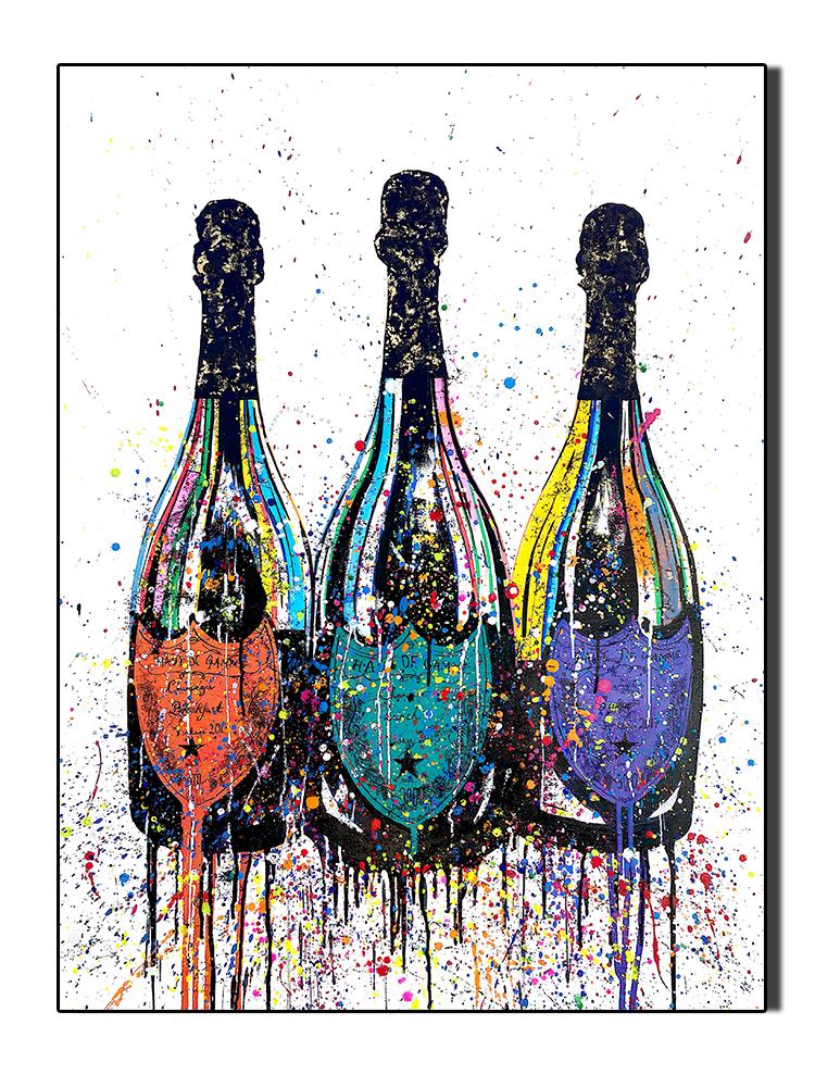 

Красочные постеры с бутылкой шампанского, холст, картина, граффити, поп, настенная картина для современной гостиной, украшение для дома, Cuadros 21x30cm No Frame