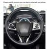 Hand-Stitched Black Microfiber Leather Steering Wheel Cover For Honda Civic 10 2016-2019 CRV CR-V 2017-2019 Clarity 2016-2018