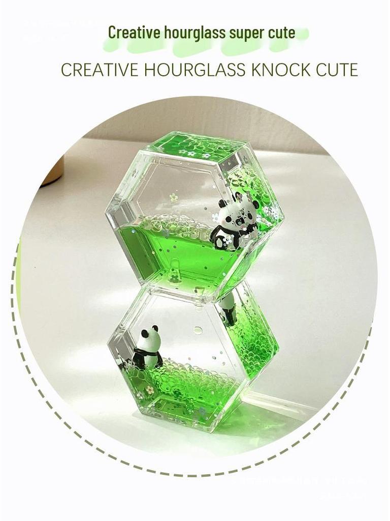Panda Olejová přesýpací hodina: Kreativní stolní časovač, Uklidňovač stresu, Dárek pro děti pro emocionální klid.