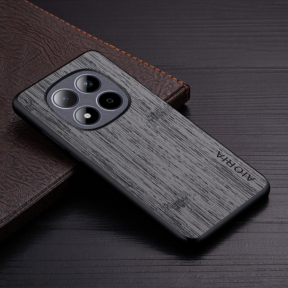 Case for Xiaomi Poco M8 M7 M6 Pro 5G 4G Funda Bamboo Wood Pattern Leather Phone Cover Luxury Coque for Poco M8 Pro Case Capa
