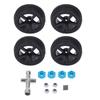 4Pcs 1 10 Scale RC Wheels and Tires Plastic Wheel Rim Rubber Tires Skin for 1 10 RC Car