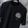 8737 CHROME HEARTS 2025 Lato Nowa Wysokiej Jakości Bawełna Okrągły Dekolt Luźny Duży Rozmiar Męski i Damski T-shirt T-shirt dla Par