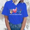Funny Peace Love Medical Assistant Letter Printed T-Shirts For Women Summer Short Sleeve Round Neck Cute Peace Love Medical Tops