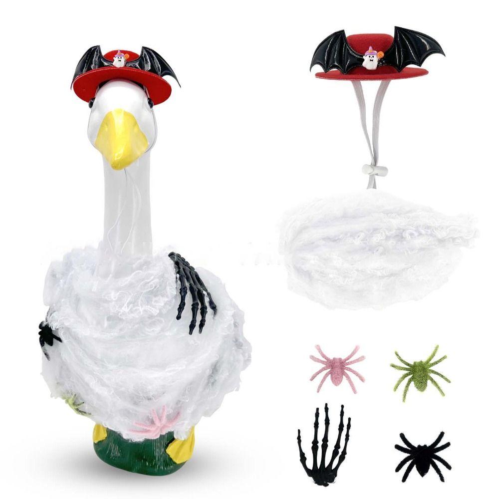 Plush Spiders Porch Goose Costume Bat Wings Lawn Goose Clothes Yard Ornaments