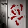 Kitchen Wall Decoration Halloween Blood Handprints/Footprints Stickers, Removable Decals, Spooky Waterproof Moisture-proof Sticker Window DIY