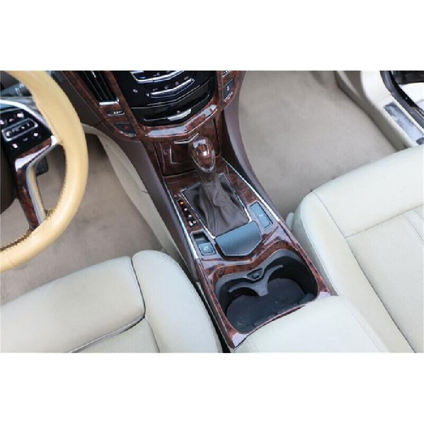 Car Central Console Gear Shift Strip Cover For Cadillac SRX 2010-2016 Wood Grain