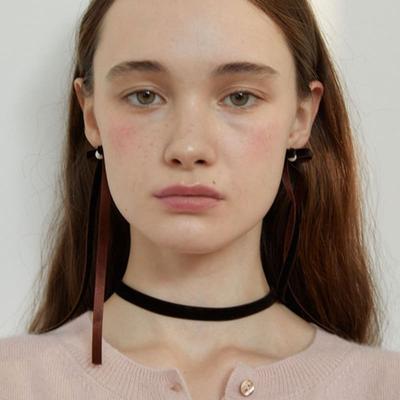 LOVE ME MONSTER Brown Velvet Choker (L244MNK030)