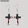 2D Flat American Flag Earrings for Women 4th of July Earrings Patriotic Star Drop Dangle Earrings for Womens Lady Independence Day Gift