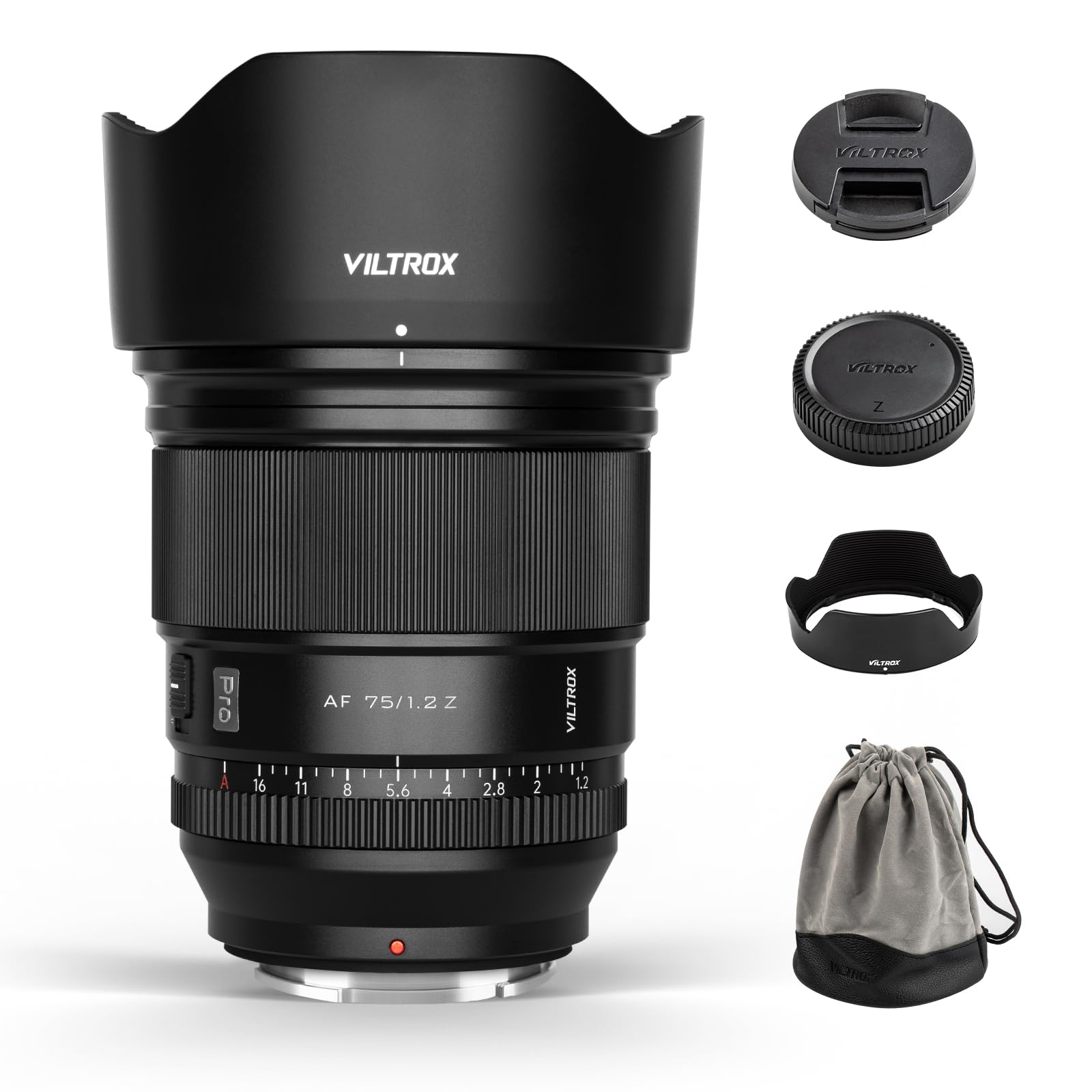 

VILTROX AF 75mm Z Single Focus Medium Telephoto Lens Змінний об’єктив для Nikon Z Mount Auto Focus Small and Light Eye AF Super Large Aperture чорний