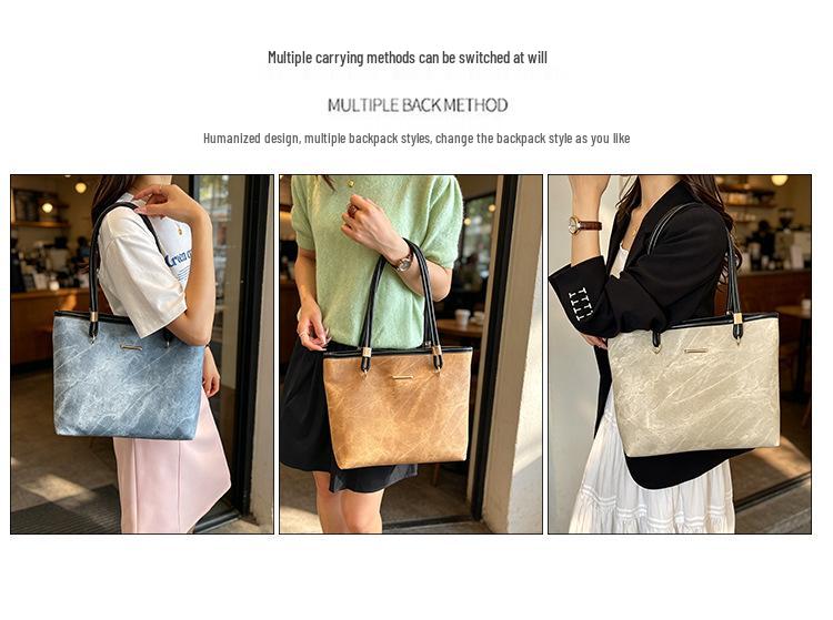 Luxury Spring/Summer 2026 Women's Fashionable Large Capacity Tote Bag - Versatile Single Shoulder Commuting Bag