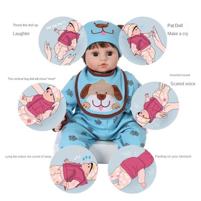 Large Rebirth Doll Realistic Speaking Baby Doll Soft Vinyl For Kids Dress Up Gift Ideal For Girls