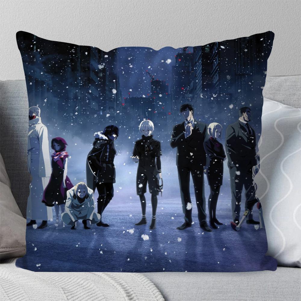 Bilibili Tokyo Ghoul Anime Pillow Case Square Pillow Bedroom Sofa Leisure Comfort Cushion Car Living Room Home Decoration 40X40