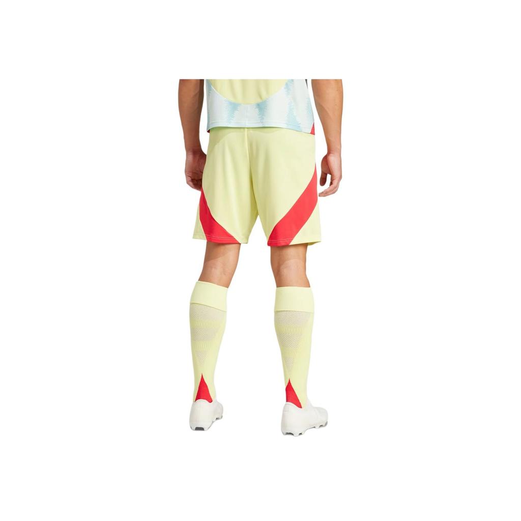 Adidas Spain 24 Away Shorts Logo Pattern Printed Color Block Football Pants Fan Edition Men Shorts Yellow IM8891
