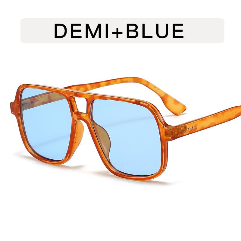 Fashion Women Double Beam Sunglasses Retro Pilot Sunscreen Sun Glasses Personalized Glasses Outdoor Anti Glare Eyewear