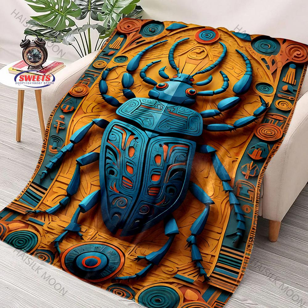 Mysterious Ancient Egyptian Culture Pattern Print Blanket Living Room Bedroom Sofa Nap Travel Blanket Gifts for Family Friends