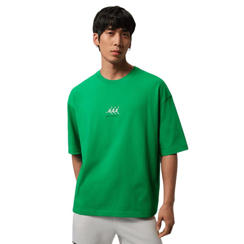 Jordan Men s Green Loose-Fit Short-Sleeve Knit T-Shirt L