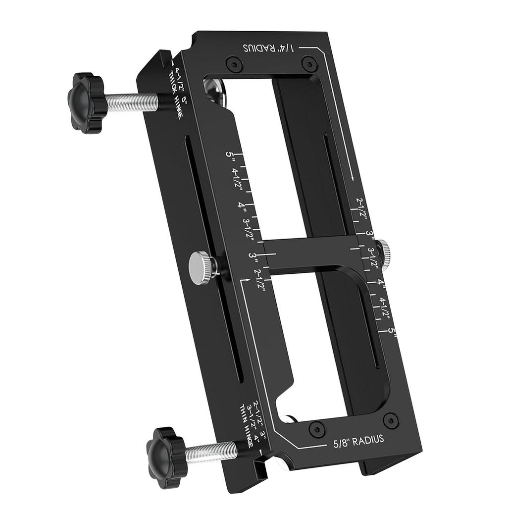 Door Hinge Mortising Jig Aluminum Alloy Router Template Fit Hinges From 2.5 To 5 Inch Length and Thickness 1 4 5 8 Inch