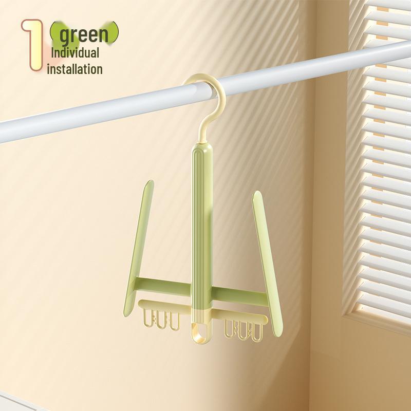 

Creative Windproof Rotating Shoe Drying Rack and Multifunctional Hanger for Balcony Storage зелений