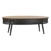 Side Table - Model - Black - Brown - Metal - 120x58x42 Cm