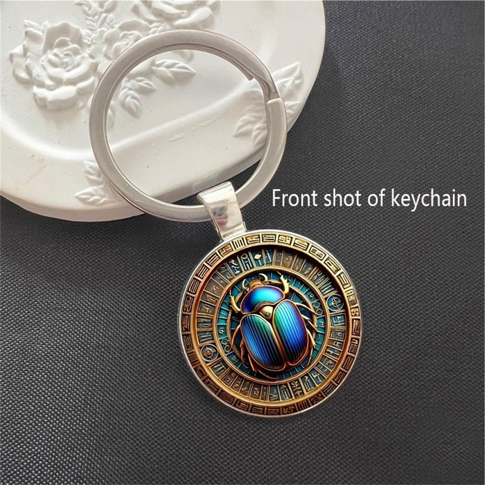 

Exquisite Beetle 2D Pattern Round Glass Alloy Pendant One Size