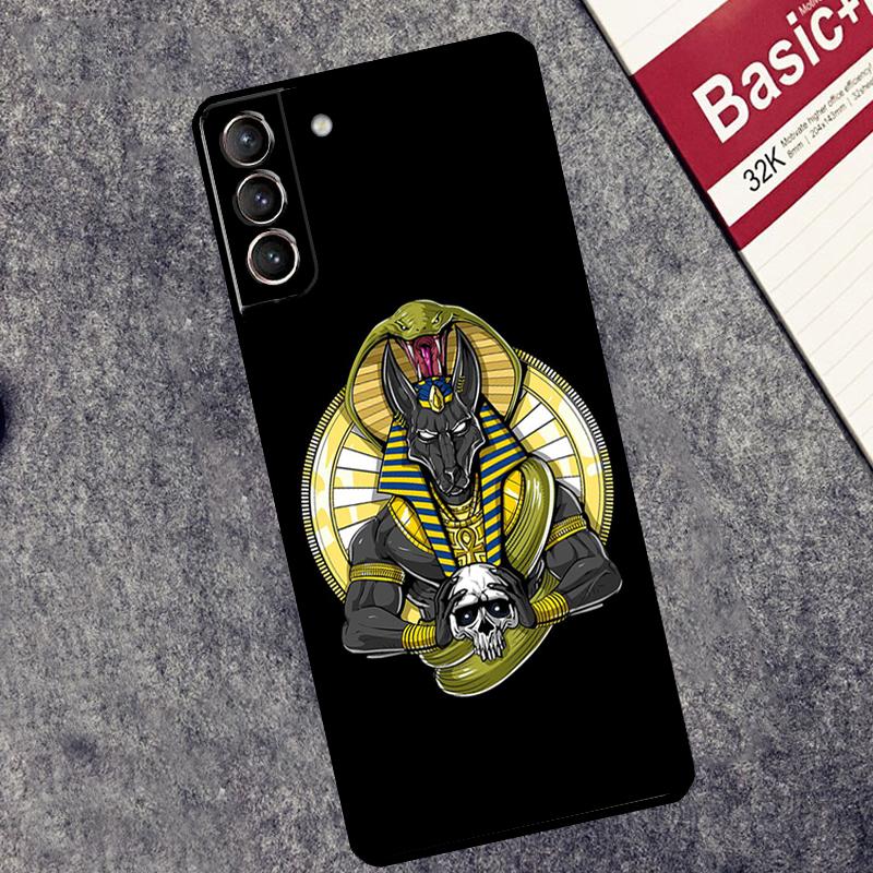 Egypt Nefertiti Anubis Ankh Case For Samsung Galaxy S24 S26 Ultra S10 S20 S21 S22 S23 Plus S25 FE S25 Ultra Cover Coque