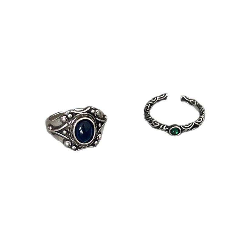 Retro Adjustable 925 Sterling Silver Open Rings - Unisex, Trendy, and Colorfast Niche Design
