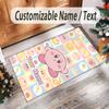 Personalized Crystal Velvet Carpet Custom Name Text,Kirby Anti Slip Area Rug For Home Decoration